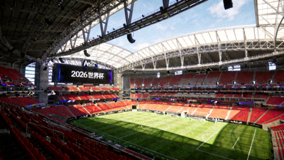 2026世界杯达拉斯AT&T体育场内部，配备可开合屋顶
